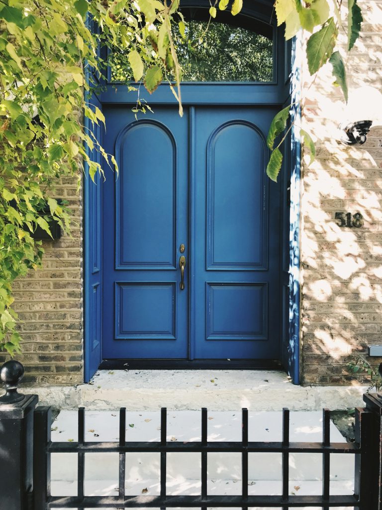 blue door